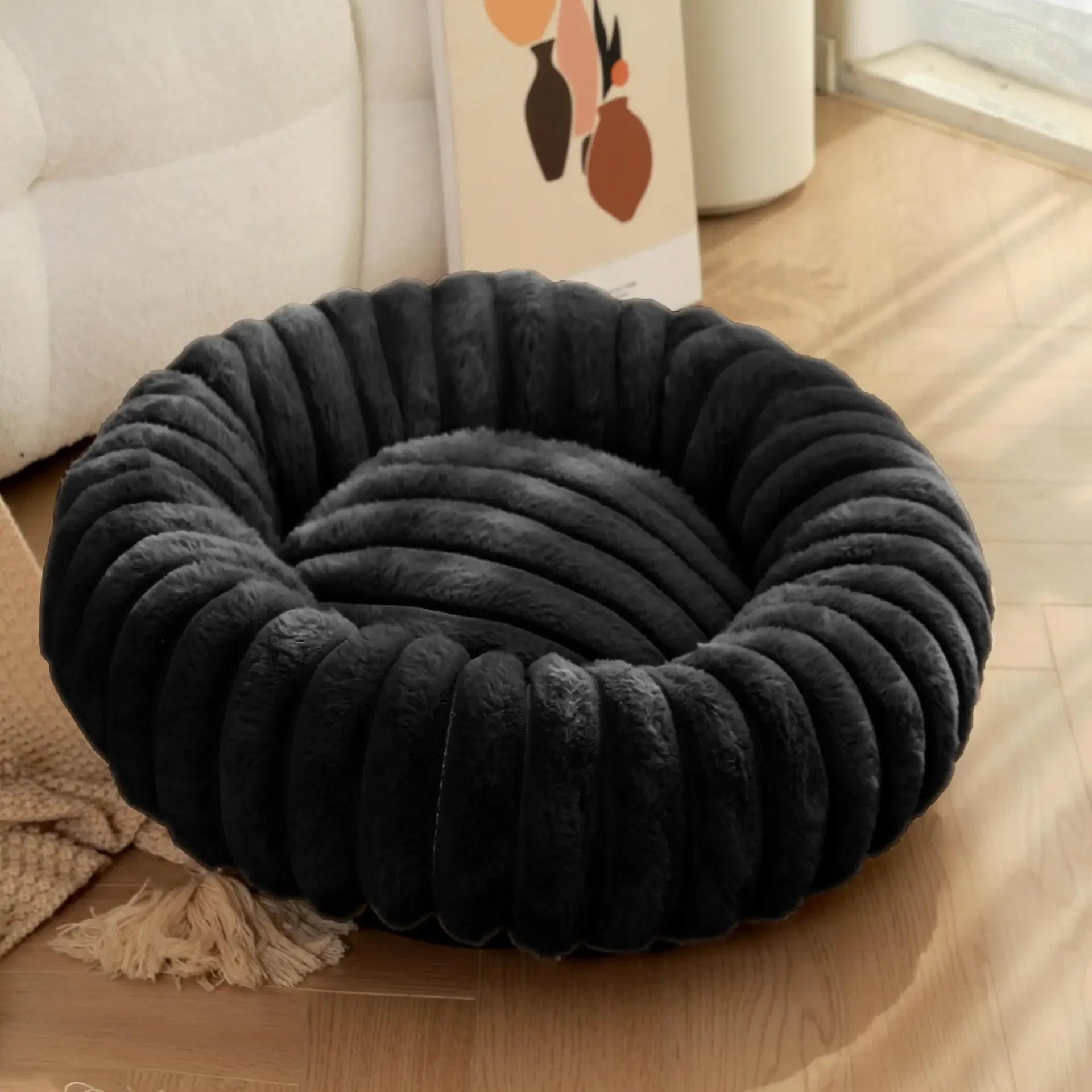 Round Plush Dog Bed