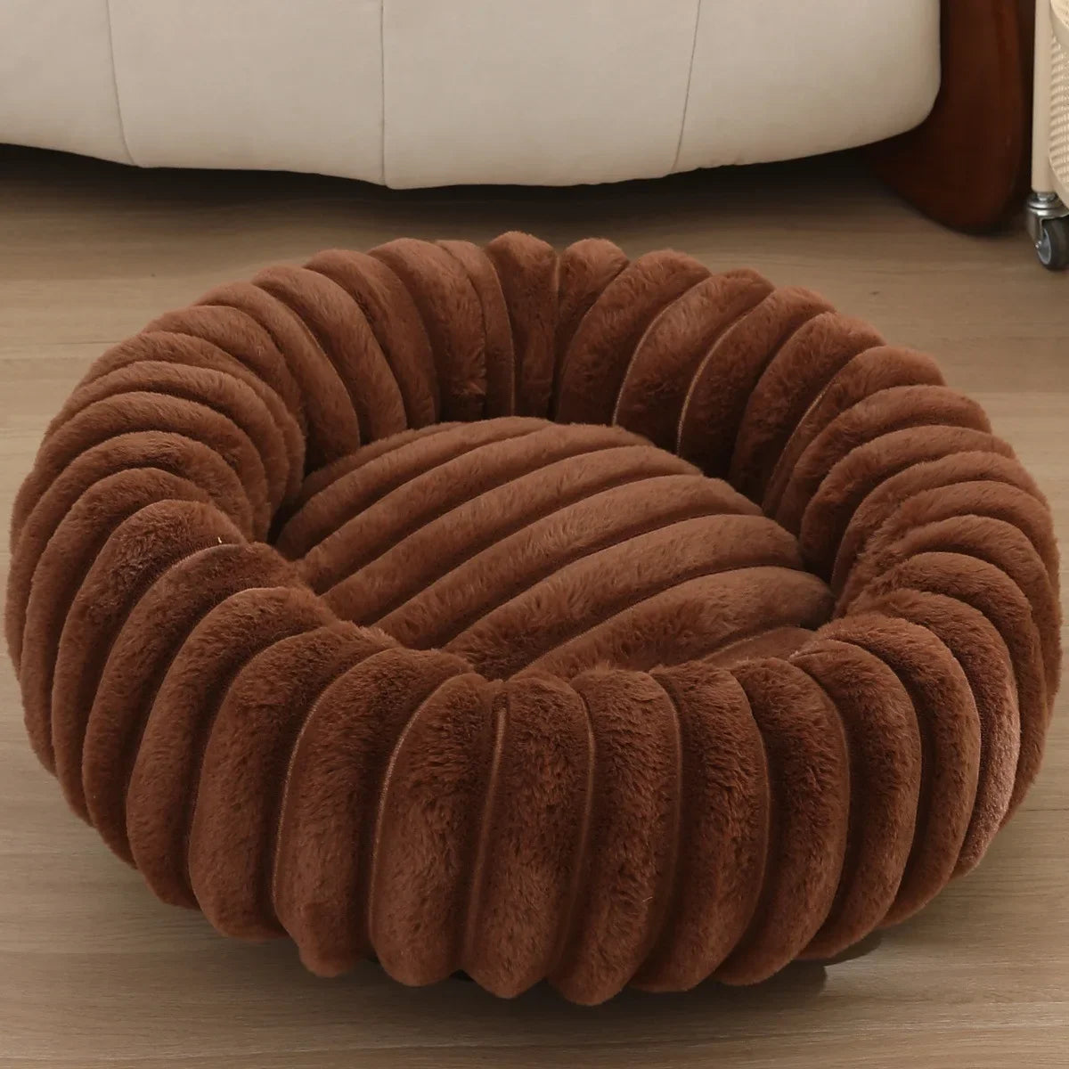 Round Plush Dog Bed