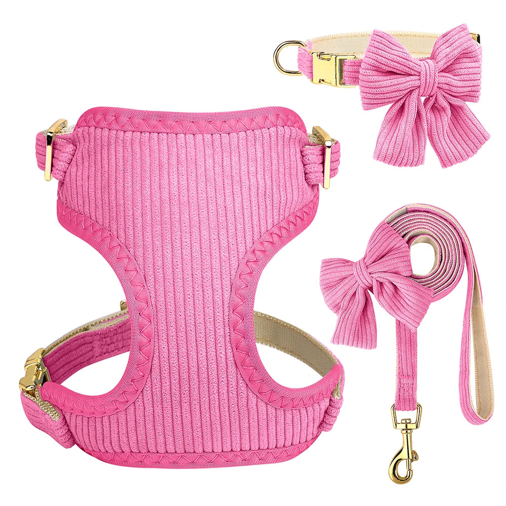 Velvet Dog Harness Set