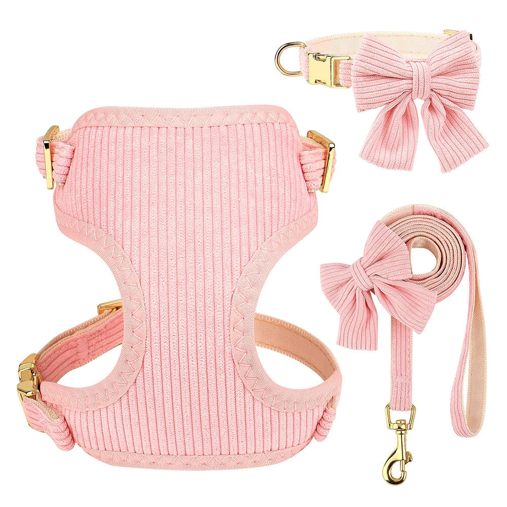 Velvet Dog Harness Set