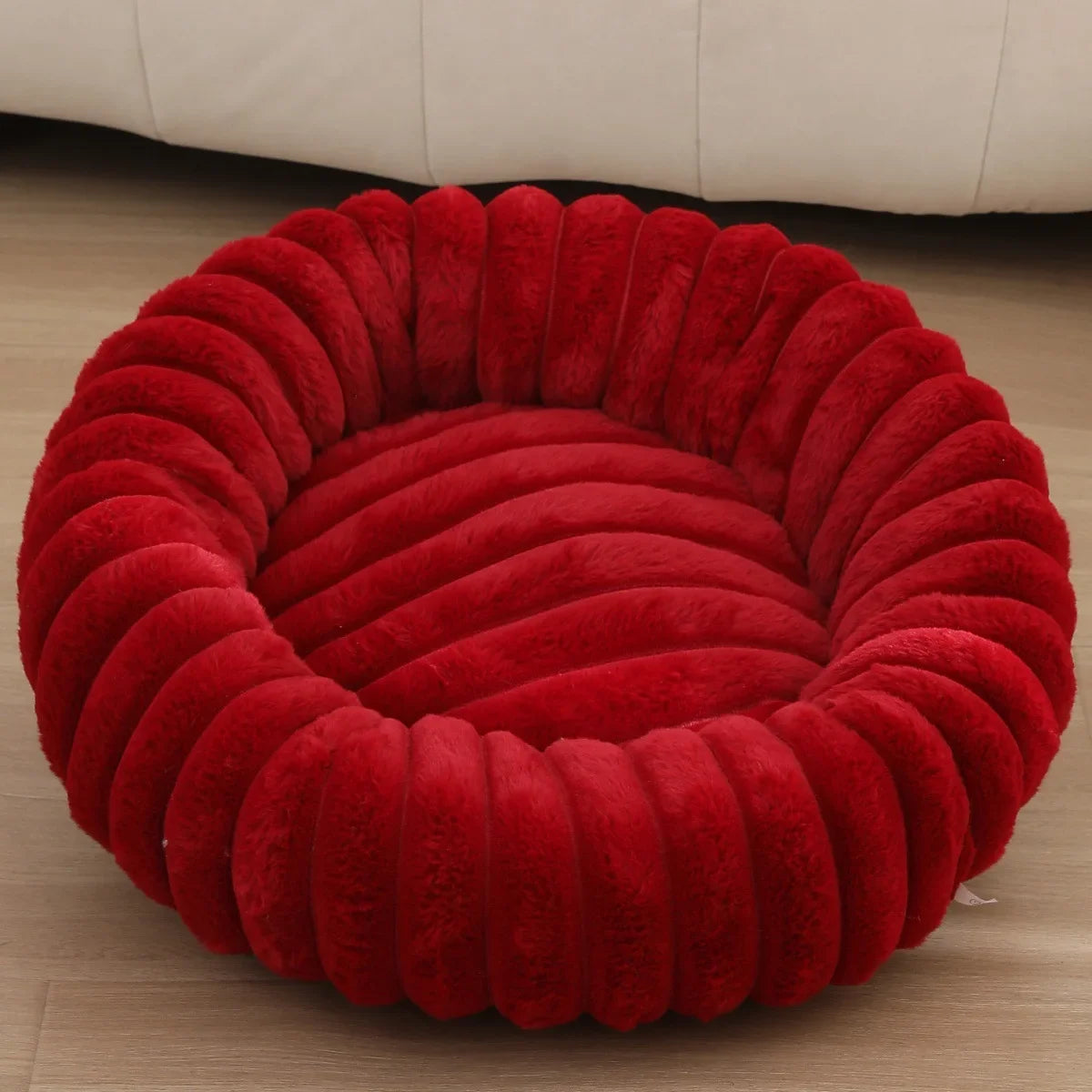 Round Plush Dog Bed