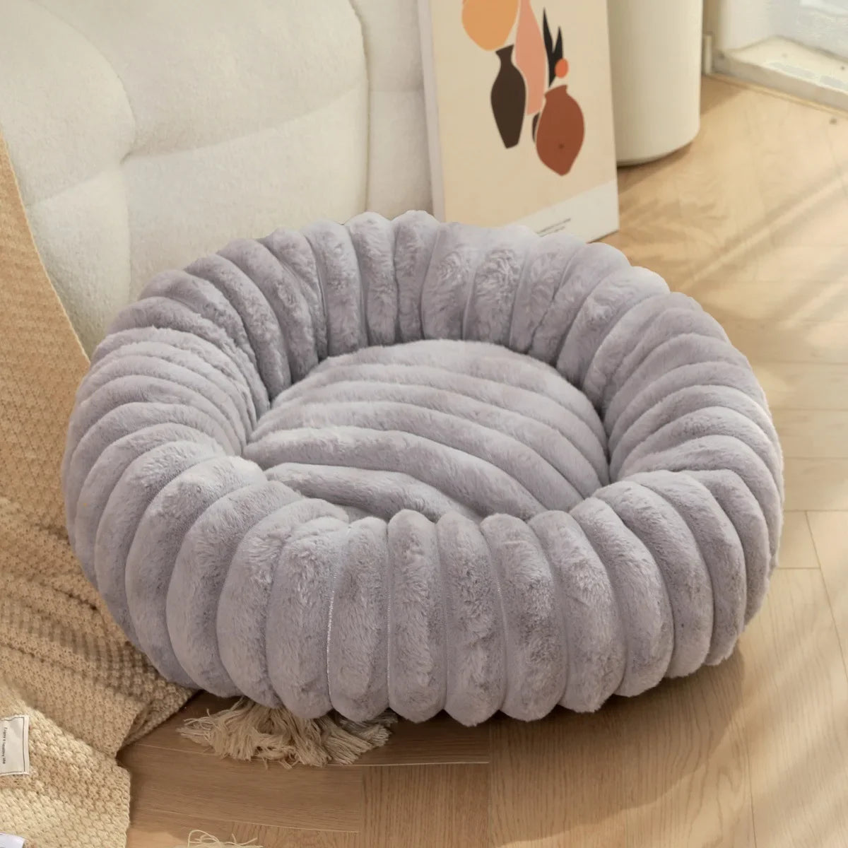 Round Plush Dog Bed