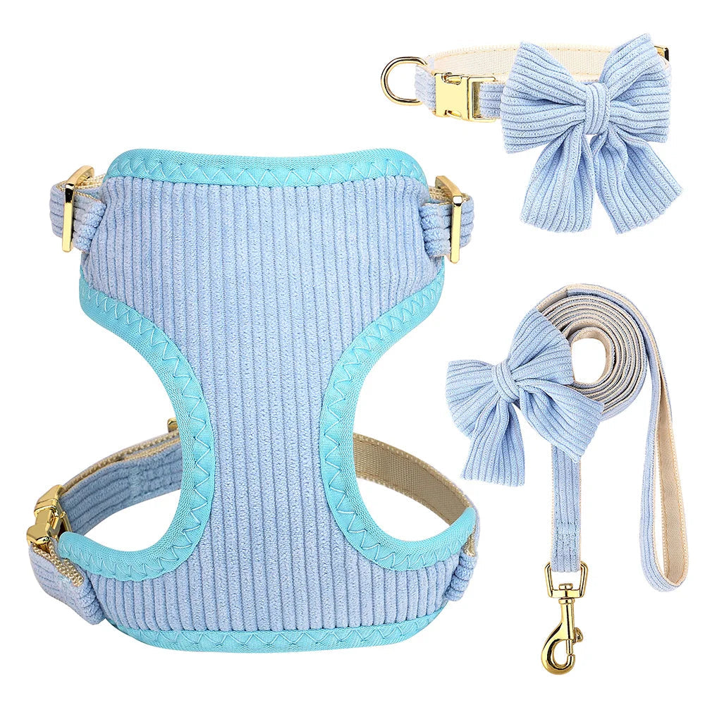 Velvet Dog Harness Set