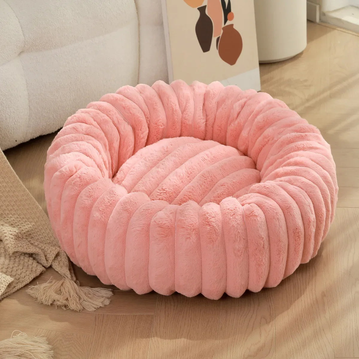 Round Plush Dog Bed