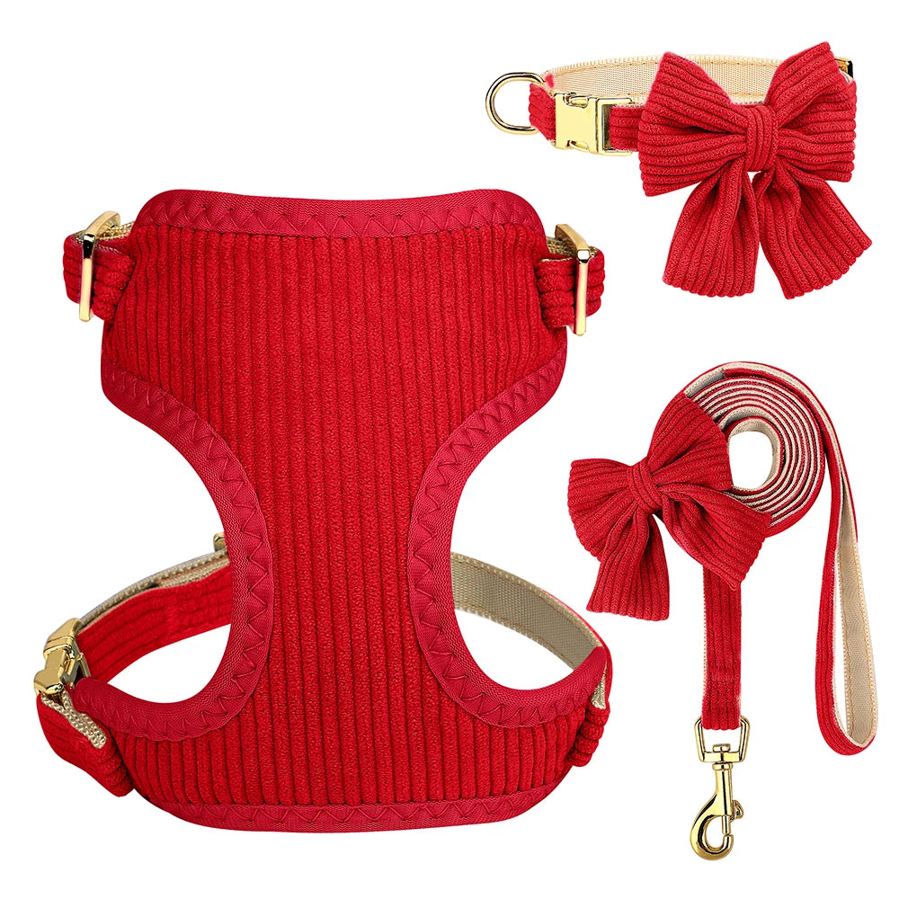 Velvet Dog Harness Set